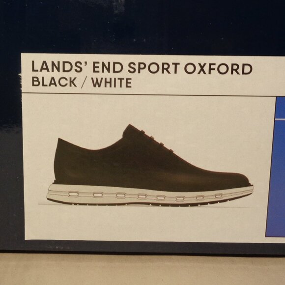 Lands\' End Size 10.5 M / SPORT OXFORD / Black / Faux Leather / New Men\'s Shoes main image 7